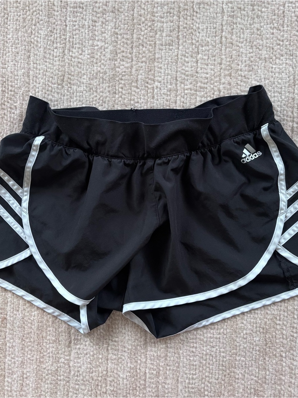 adidas Black Shorts with White Trim